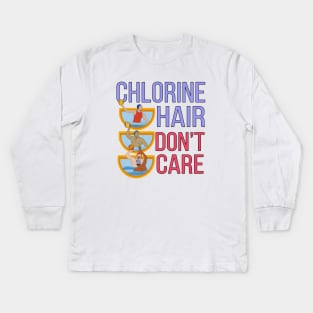 Chlorine Hair Don't Care Kids Long Sleeve T-Shirt